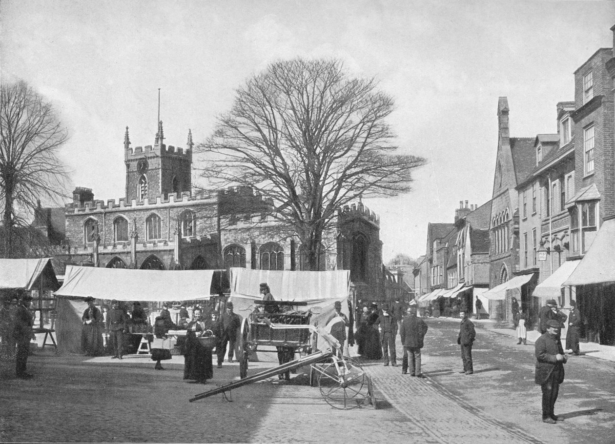 Market-Place, Huntingdon, 1896 tekijältä Poulton and Co