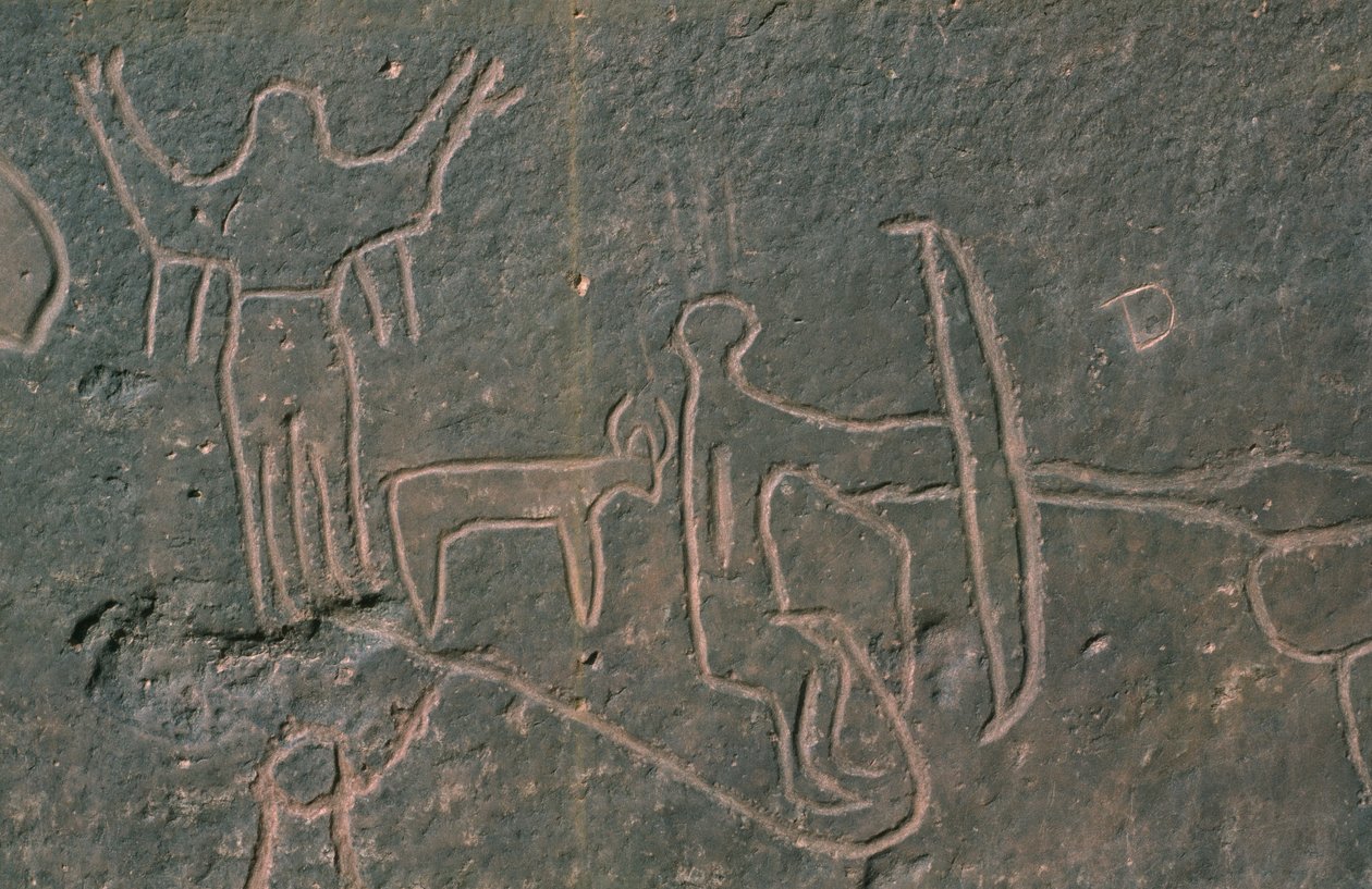 Ihmishahmot ja eläimet (kalliomaalaus) tekijältä Prehistoric