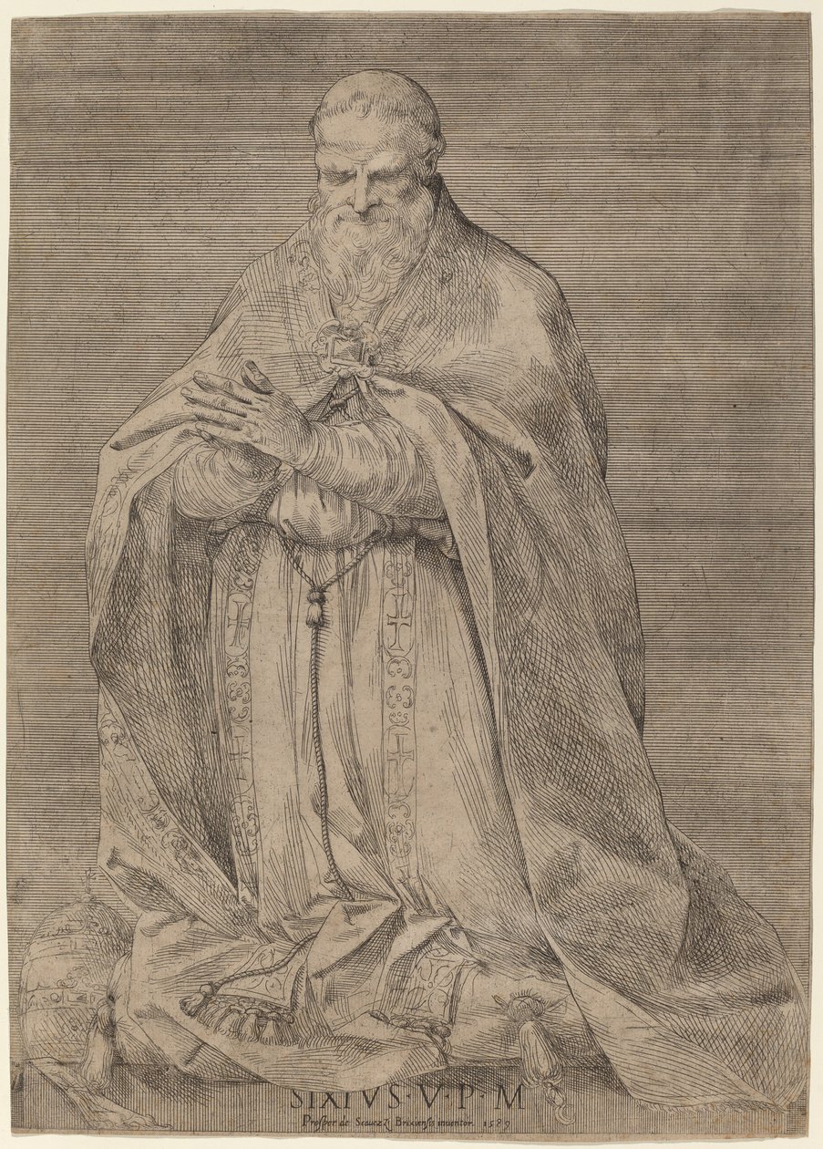Paavi Sixtus V tekijältä Prospero Bresciano, after Giuseppe Cesari