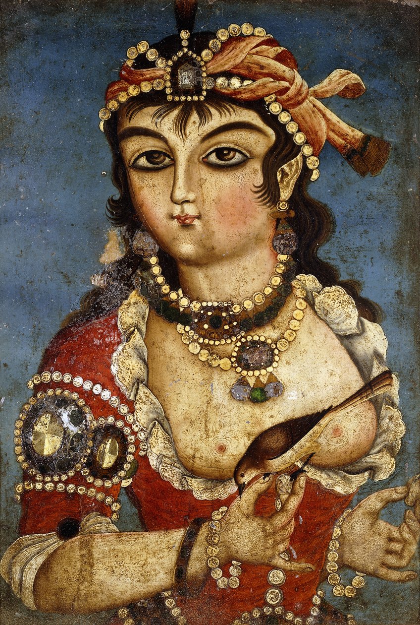 Kurtesaani, c. 1830 tekijältä Qajar School