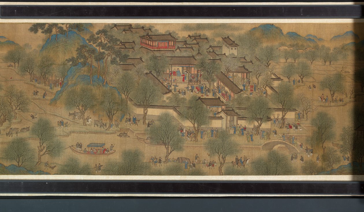 Kevätjuhla joella (yksityiskohta), käsirulla tekijältä Qing Dynasty Chinese School