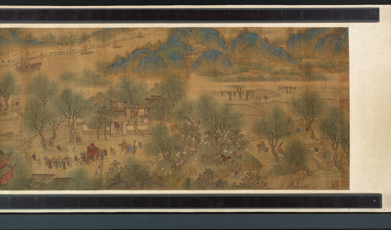Kevätjuhla joella (yksityiskohta), käsirulla tekijältä Qing Dynasty Chinese School