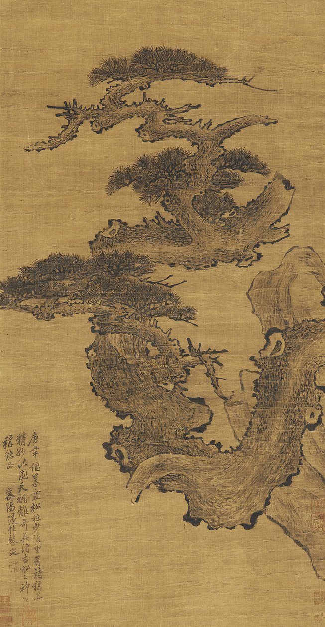 Muinainen mänty, 1600-1700 tekijältä Qing Dynasty Chinese School