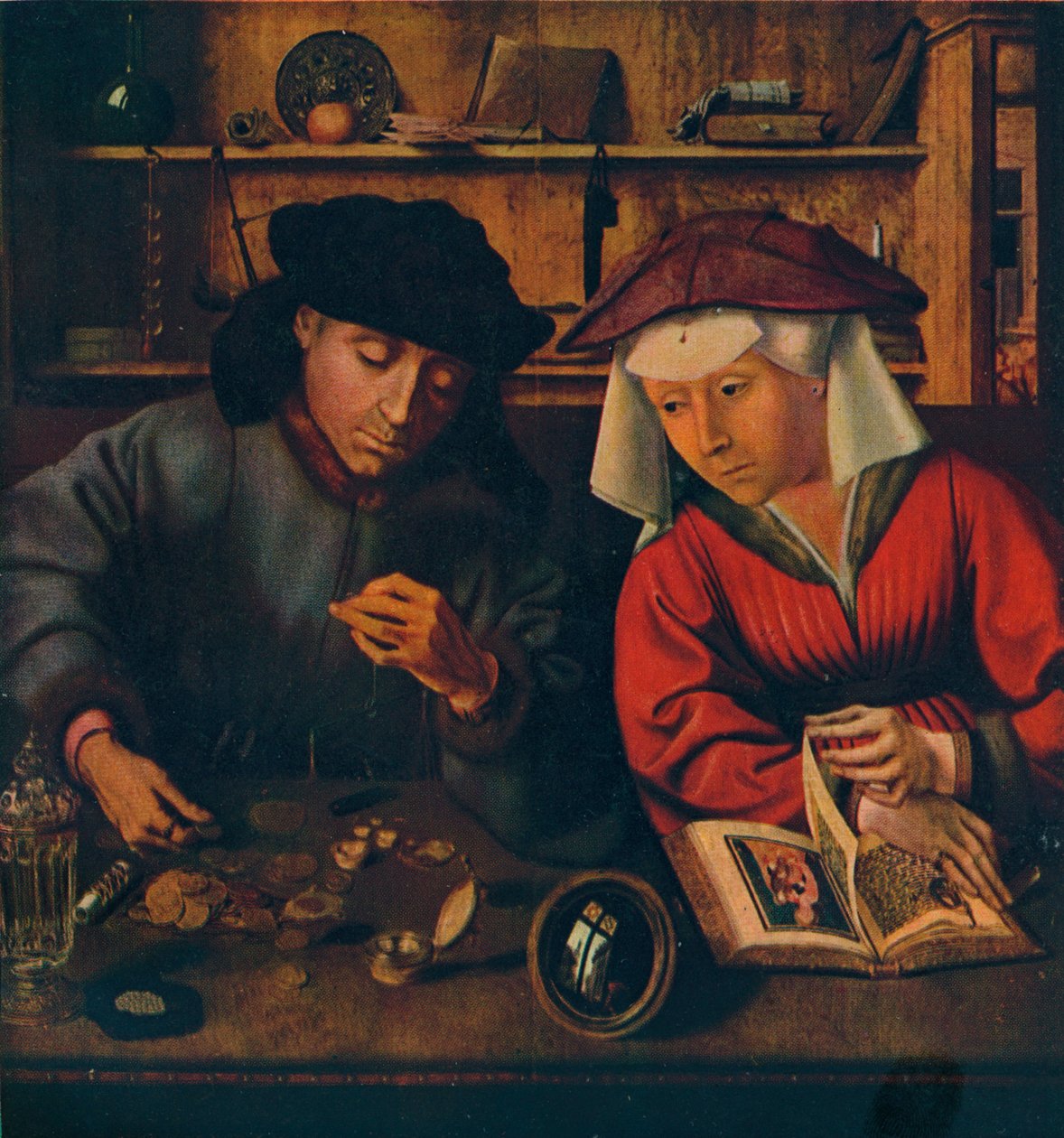 "Rahalainaaja ja hänen vaimonsa", 1514 tekijältä Quentin Metsys I