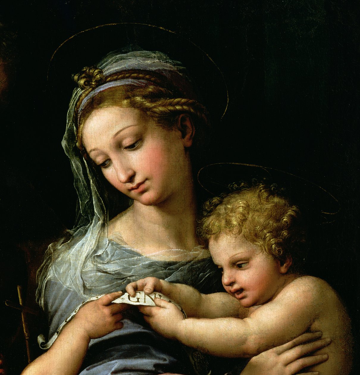 Ruusun neitsyt, n. 1518 (yksityiskohta 3423) tekijältä Raffaello Sanzio Raphael