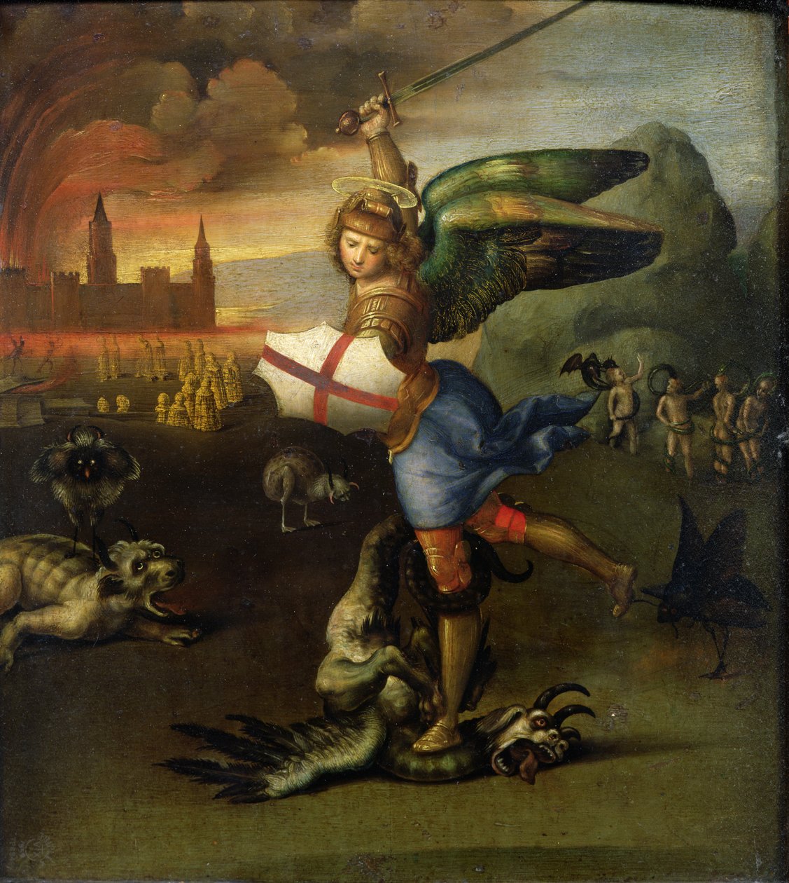 St. Michael, n. 1503-05 (katso myös 15971) tekijältä Raffaello Sanzio Raphael
