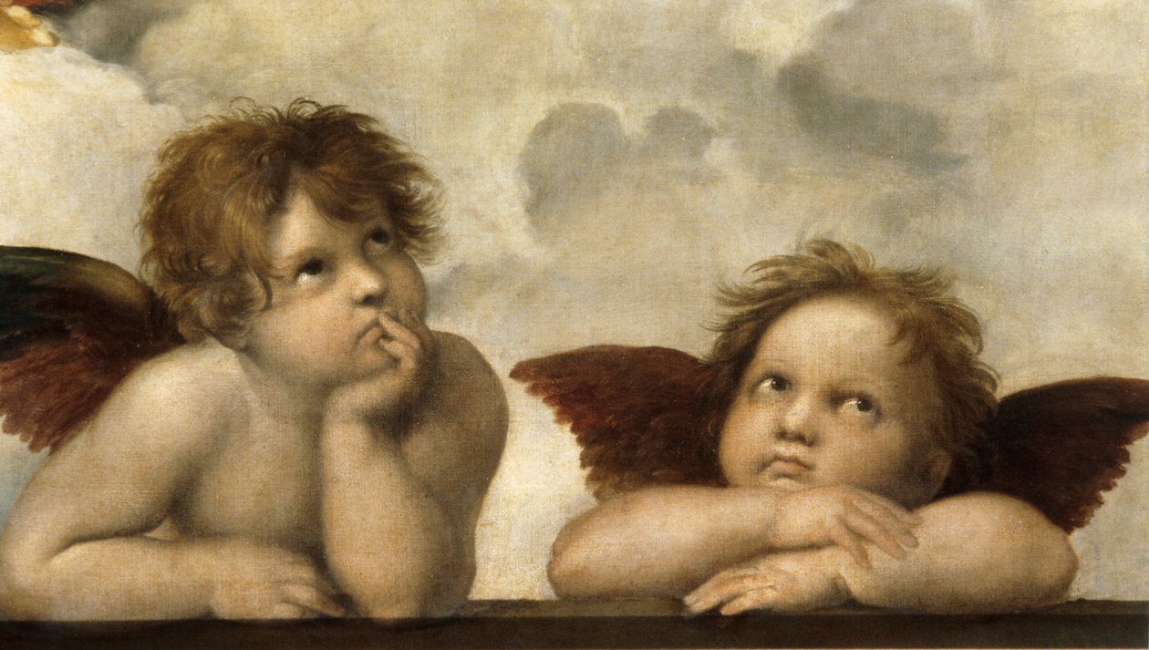 Sikstuksen Madonnan yksityiskohta tekijältä Raffaello Sanzio Raphael