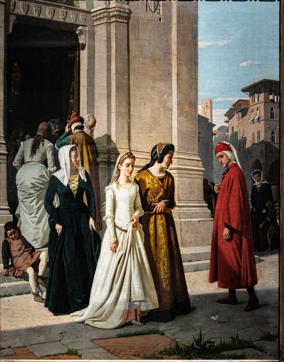 Dante ja Beatrice tekijältä Raffaello Sorbi