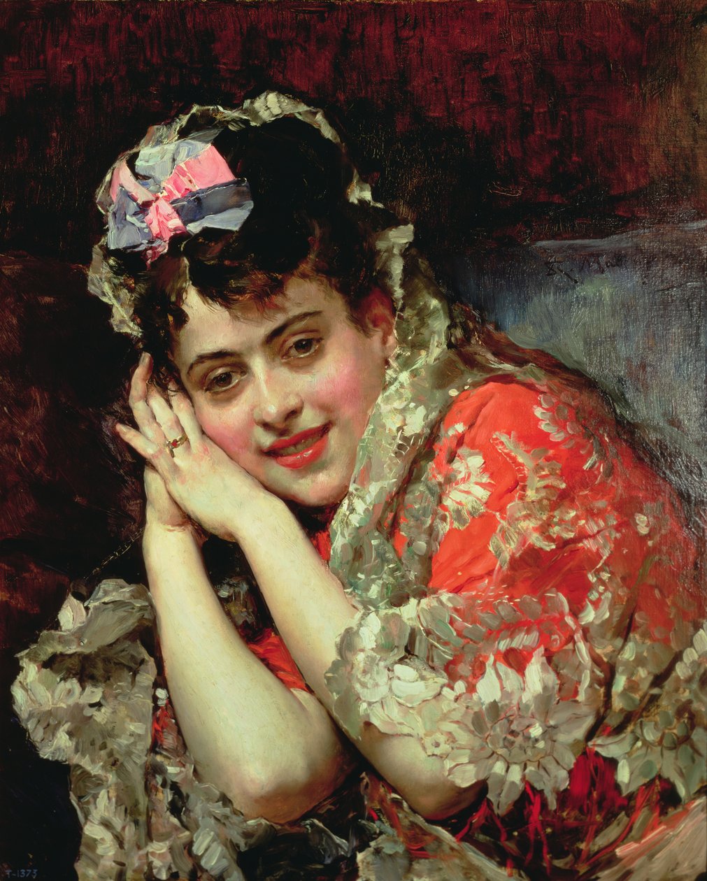 Muotokuva Alinesta yllään mantilla tekijältä Raimundo de Madrazo y Garreta