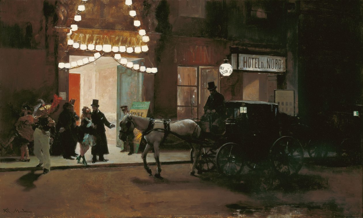 Naamiopallolta poistuminen tekijältä Raimundo de Madrazo y Garreta