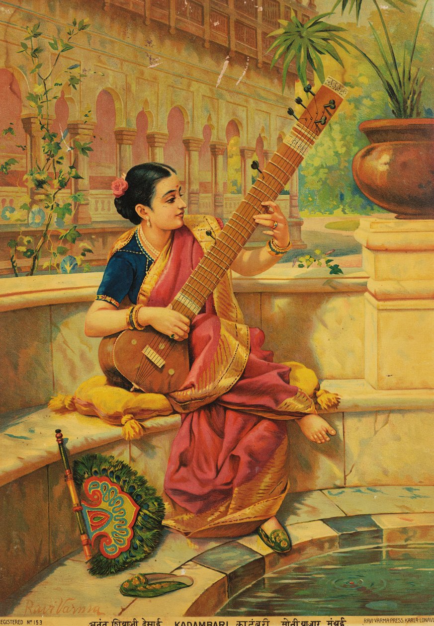 Kadambari soittaa sitaria tekijältä Raja Ravi Varma