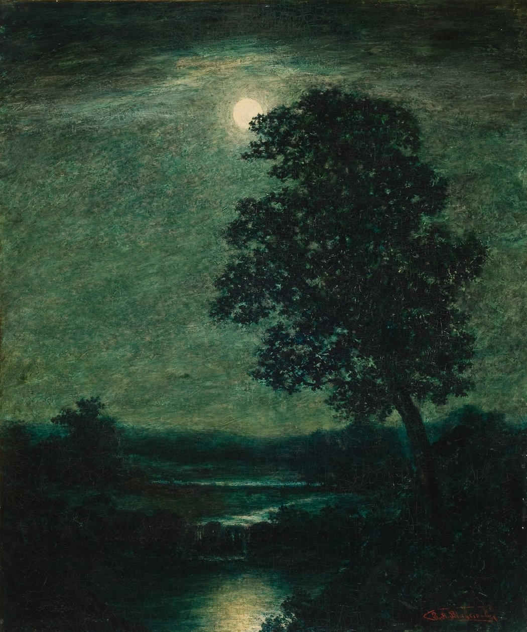 Kuunvalo 1883 (Öljy kankaalle) tekijältä Ralph Albert Blakelock