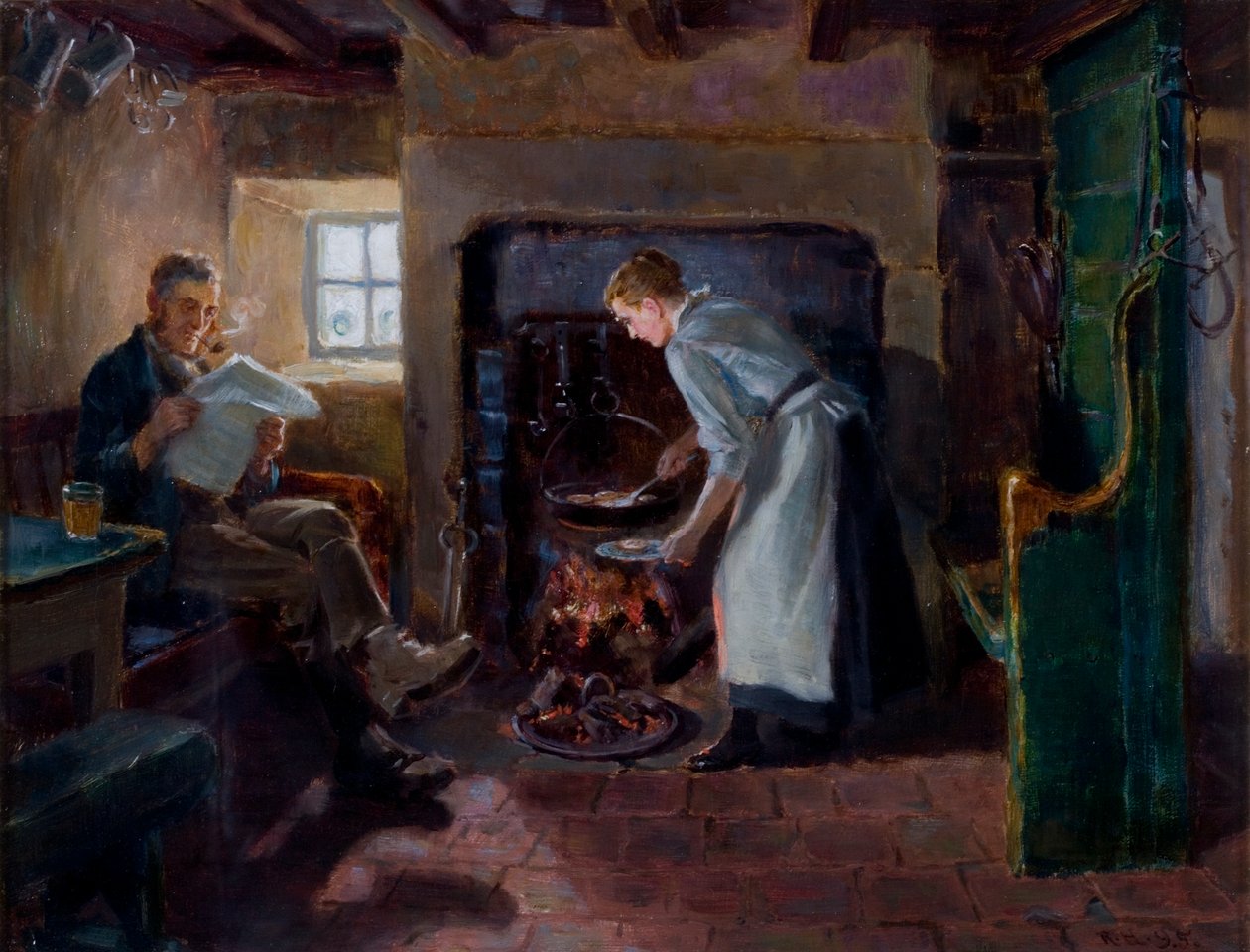 Ruokailuaika, 1895 tekijältä Ralph Hedley