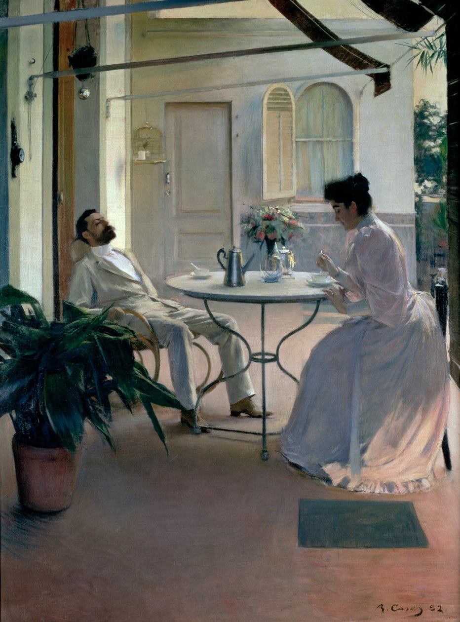 Ulkoilmasisustus, Barcelona, 1892 tekijältä Ramon Casas i Carbo