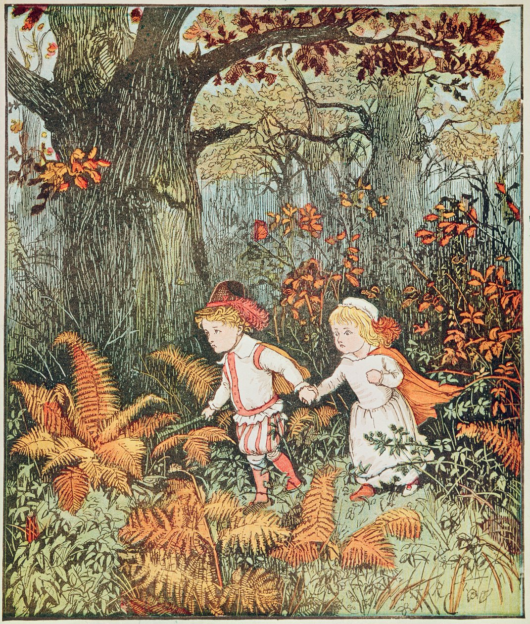 Babes in the Wood (2 lasta kävelee metsässä) tekijältä Randolph Caldecott