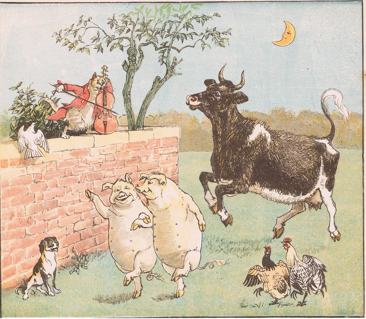 Lehmä hyppäsi kuun yli tekijältä Randolph Caldecott