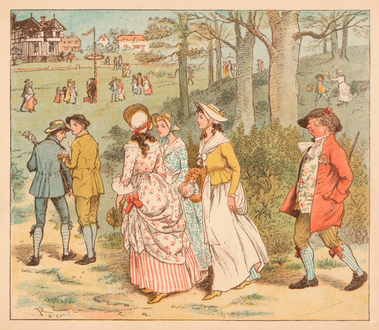 Tule Lasses and Lads, c1885, 1934. tekijältä Randolph Caldecott
