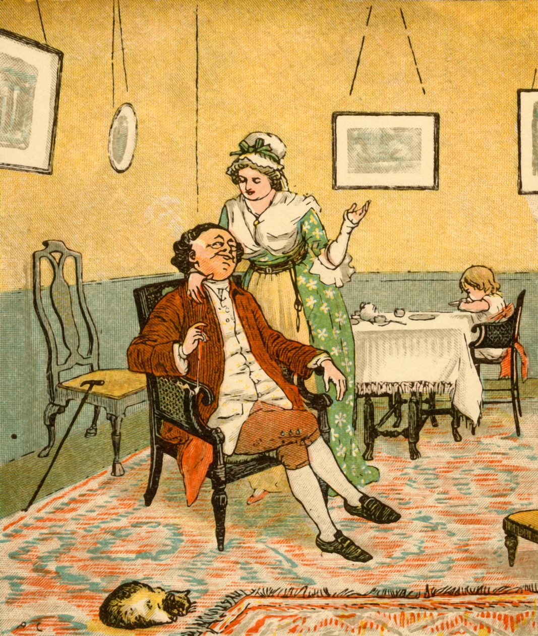 John Gilpin ja hänen vaimonsa, 1878, c1918. tekijältä Randolph Caldecott