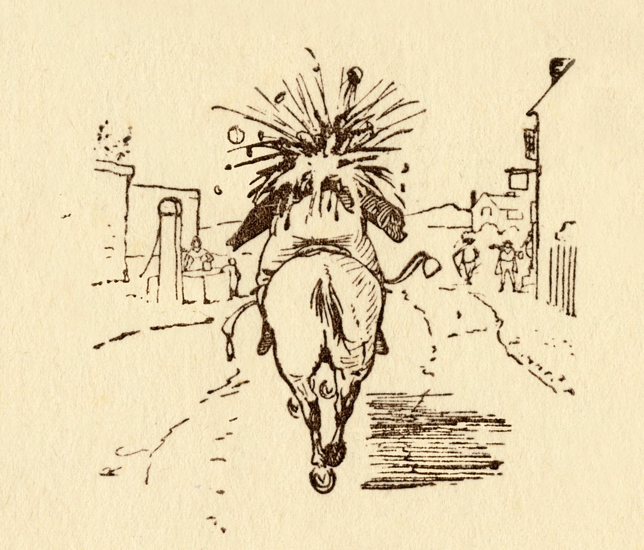 John Gilpinsin viinipullot räjähtävät, 1878, c1918. tekijältä Randolph Caldecott