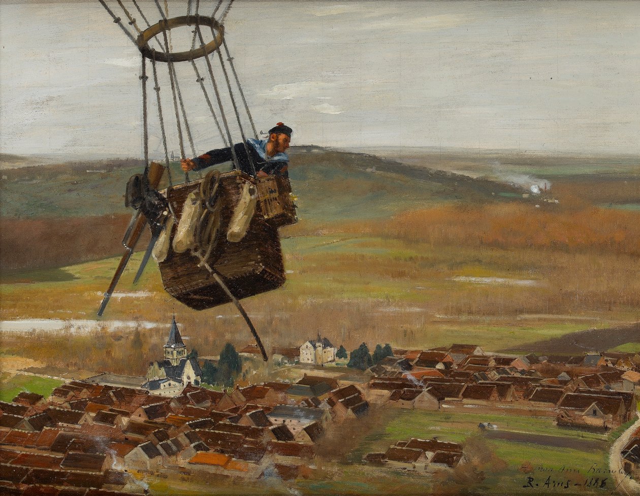 Ranskalainen sotilasilmapalloilija, 1880-luku tekijältä Raoul Joseph Arus