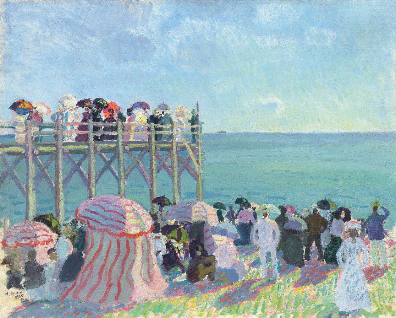 Trouvillen ranta ja laituri tekijältä Raoul Dufy