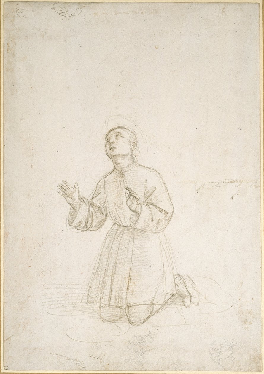 Nuoren polvistuva hahmo, WA1846.153 tekijältä Raffaello Sanzio Raphael