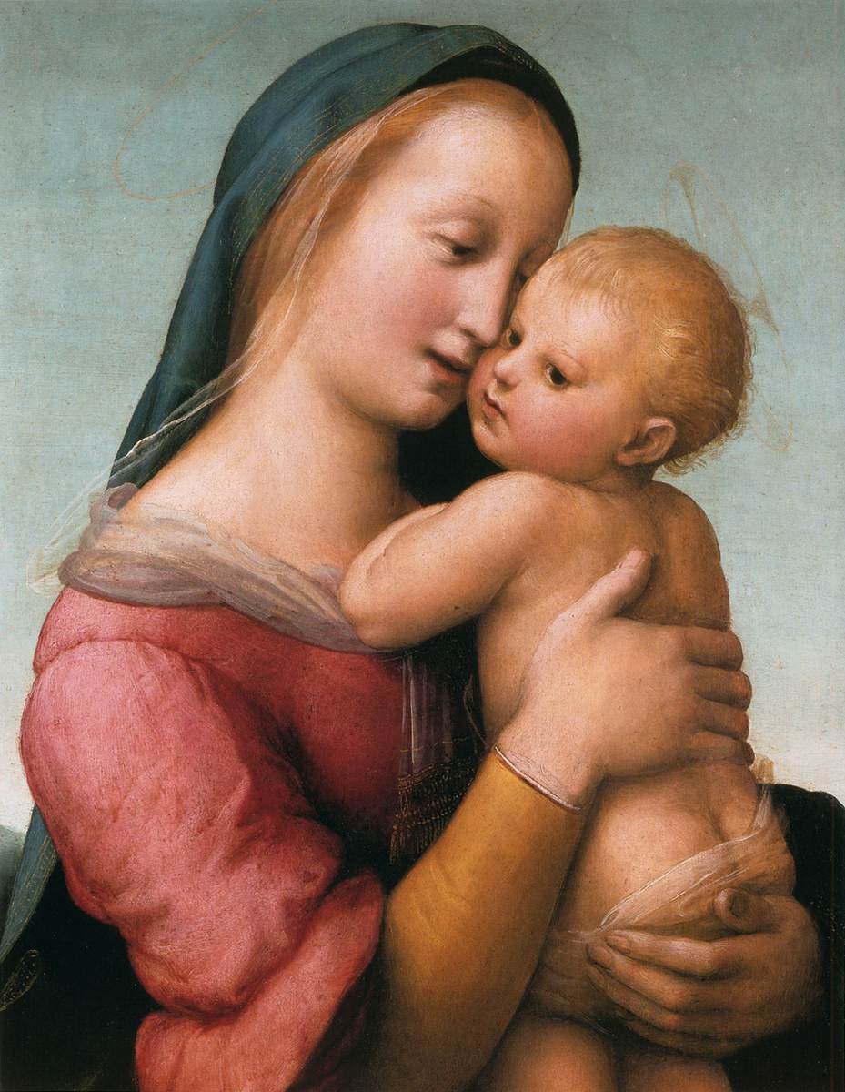 Tempi Madonna (yksityiskohta) tekijältä Raffaello Sanzio Raphael