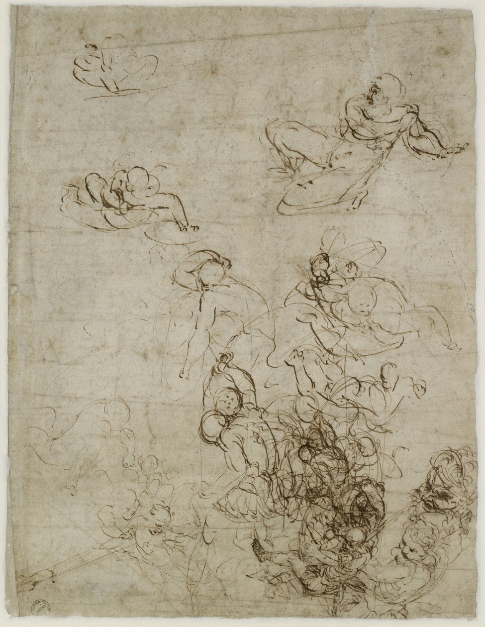 Verso: Studies for a Resurrection, WA1846.200 tekijältä Raffaello Sanzio Raphael