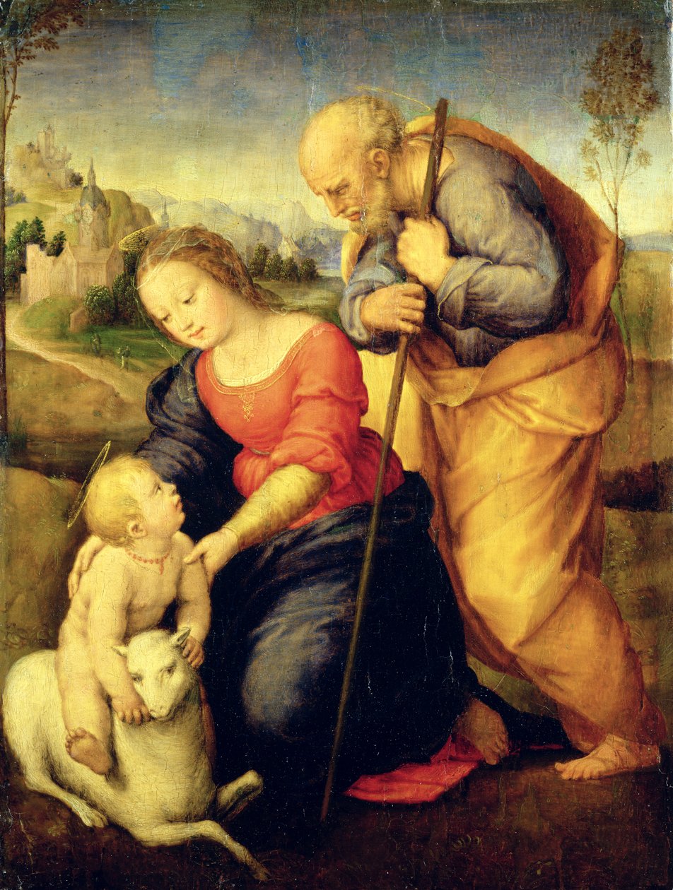 Pyhä perhe Karitsan kanssa, 1507 tekijältä after Raphael