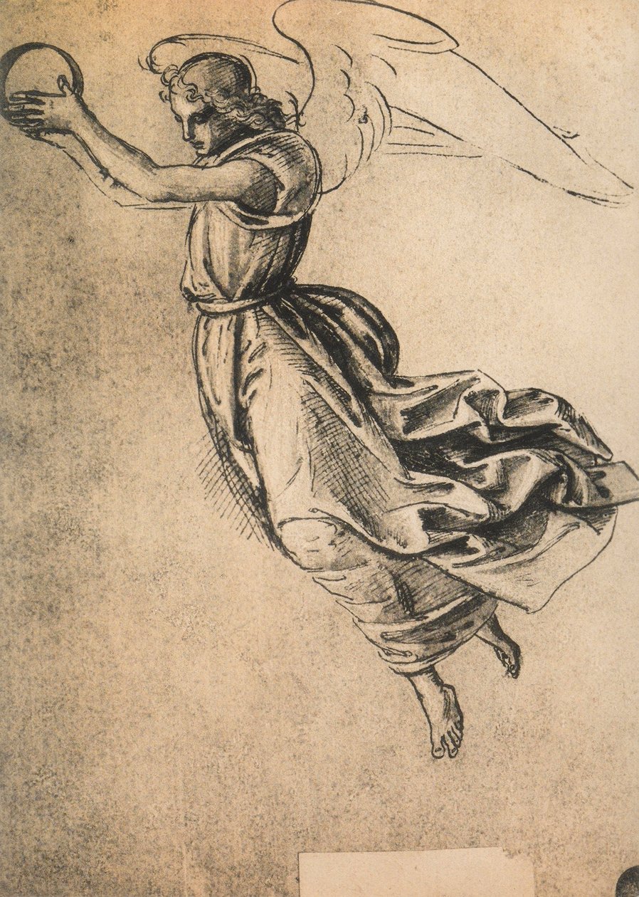 Enkeli; piirustus Raphael. Gallerie dellAccademia, Venetsia tekijältä Raffaello Sanzio Raphael