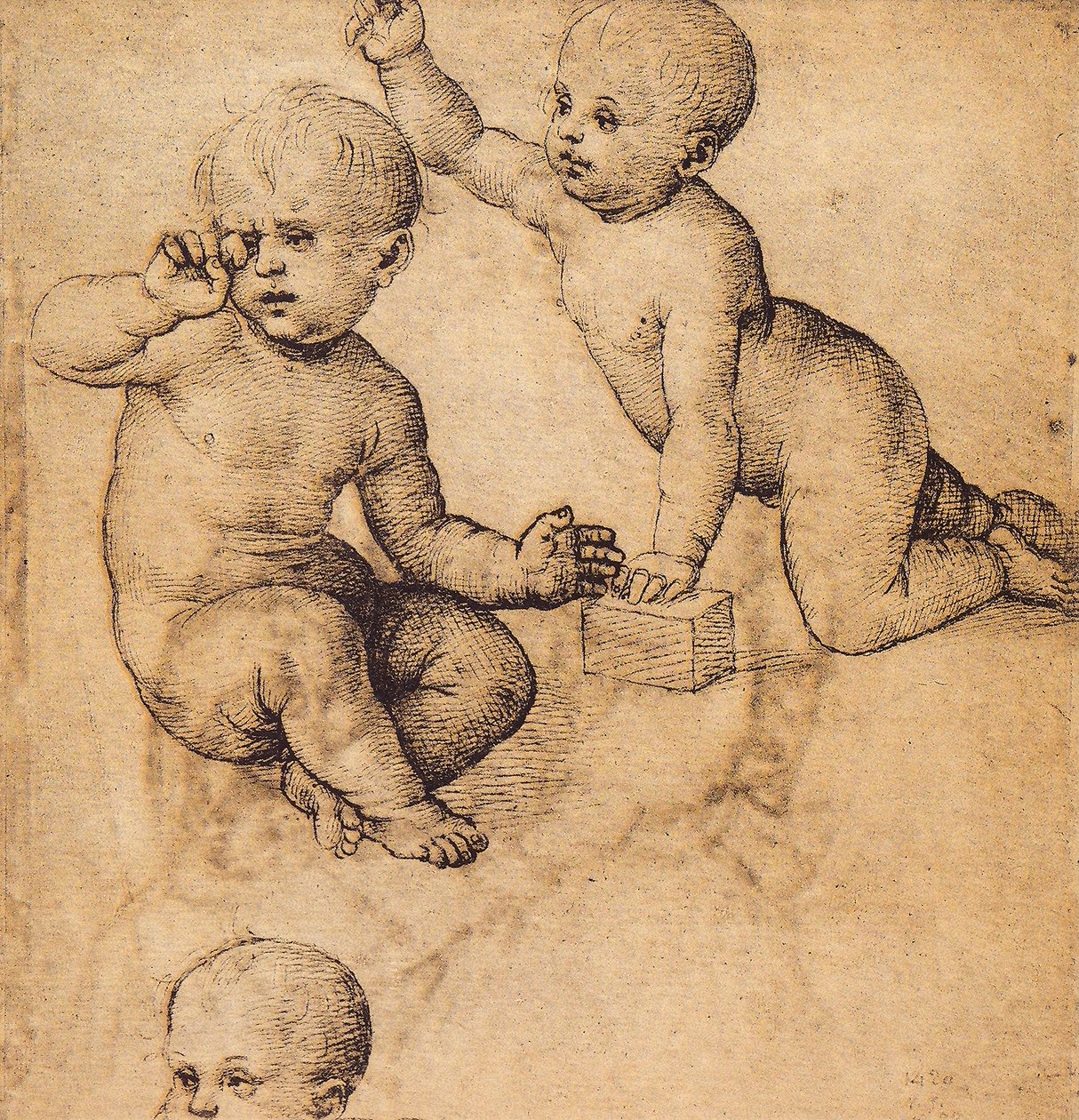 Kerubien tutkimus; piirustus Raphael. Louvre, Pariisi tekijältä Raffaello Sanzio Raphael