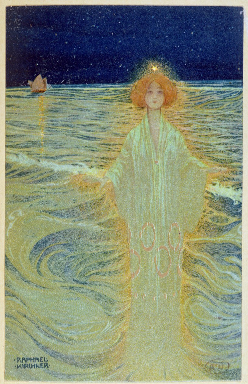Meren yllä yöllä näkyvä aave, 1900-luvun alku tekijältä Raphael Kirchner