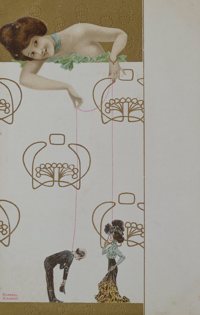 Postikortti, joka kuvaa Nukkeja, n. 1905-1910 tekijältä Raphael Kirchner