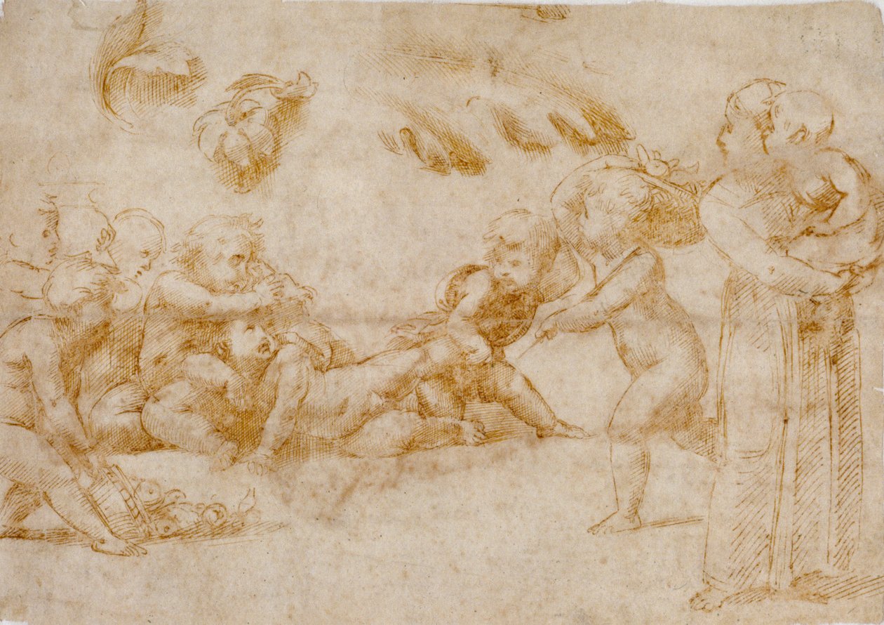 Amorini pelissä, c1500-1520 tekijältä Raphael