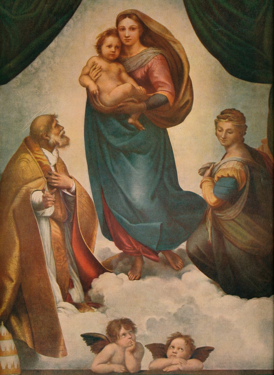 Sikstuksen Madonna, 1512, 1911 tekijältä Raffaello Sanzio Raphael