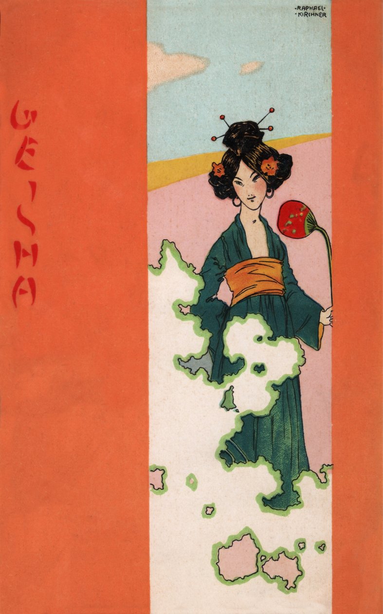 Geisha, n.1900 (kuvitus) tekijältä Raphael Kirchner