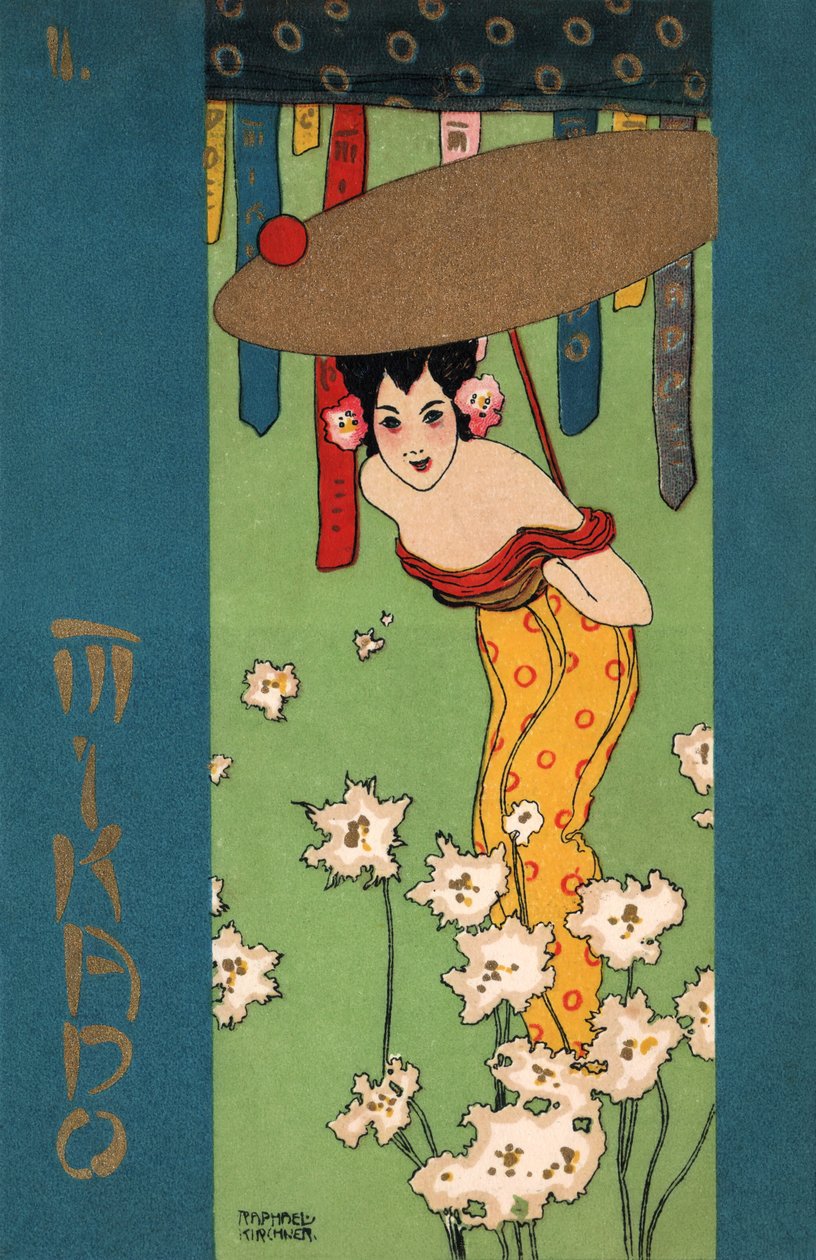 Geisha, n.1900 (kuvitus) tekijältä Raphael Kirchner