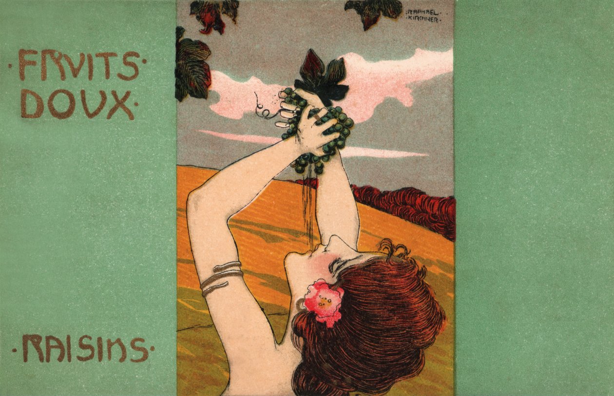 Viinirypäleitä, noin 1900 (kuvitus). tekijältä Raphael Kirchner