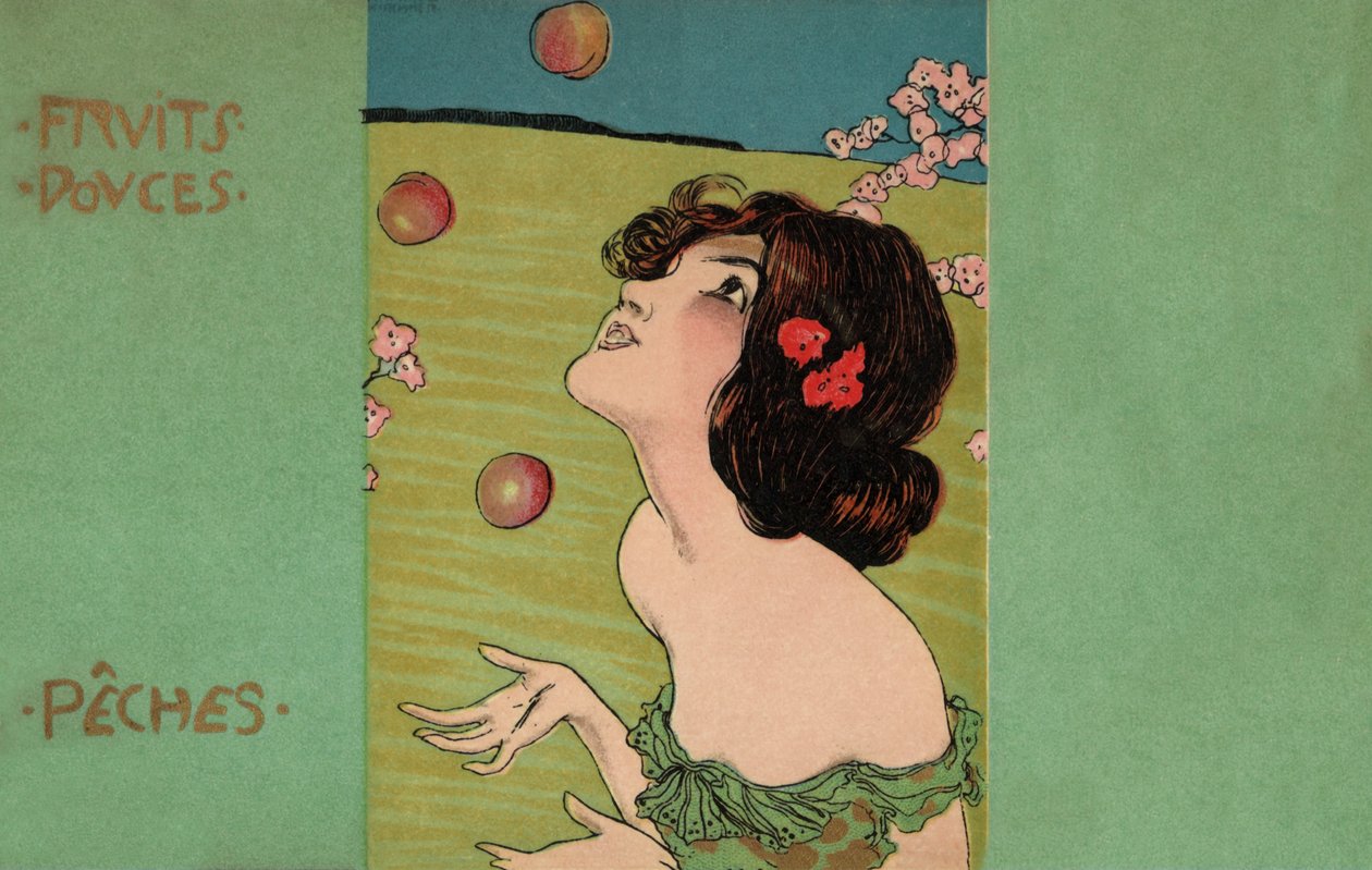 Persikoita, noin 1900 (kuvitus). tekijältä Raphael Kirchner