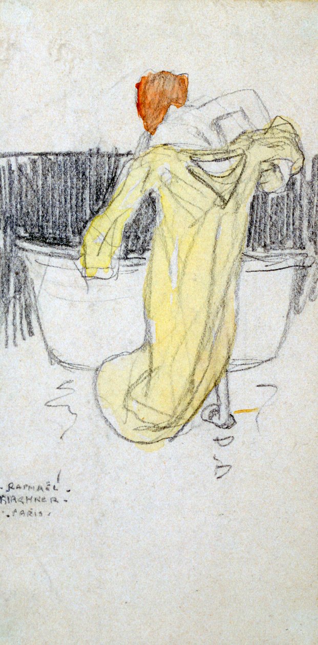 Punatukkainen nainen ... kylpyhuoneessa, 1900-1917 tekijältä Raphael Kirchner