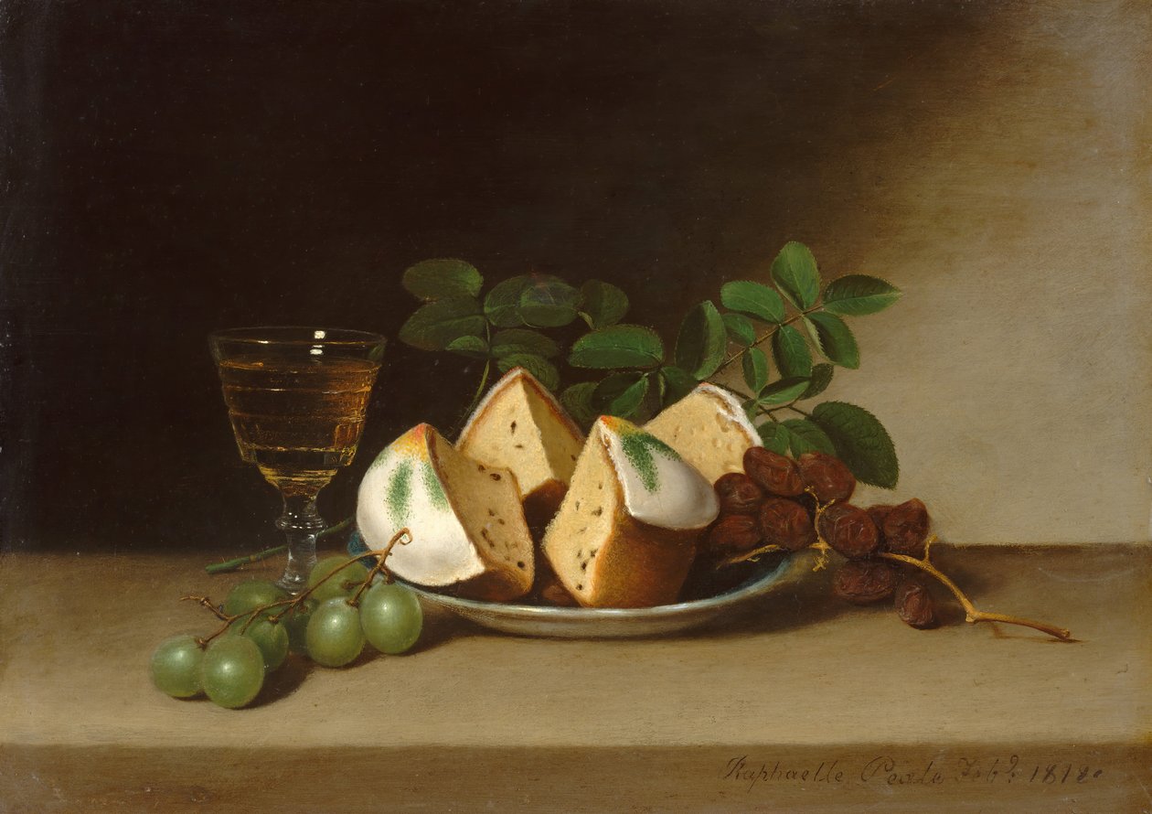 Asetelma kakun kanssa, 1818. tekijältä Raphaelle Peale