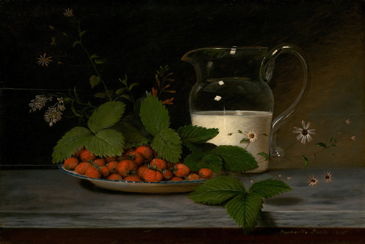Mansikat ja kerma, 1816. tekijältä Raphaelle Peale