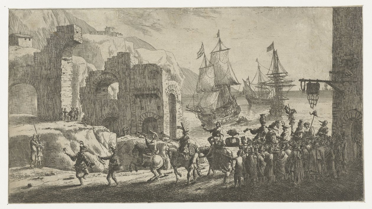 Naamiaiset satamassa tekijältä Reinier Nooms (attributed to)