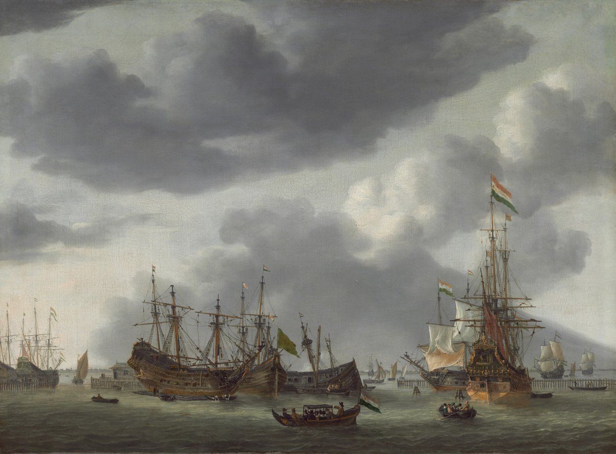 Amsterdamin satamakohtaus, n. 16541655. tekijältä Reinier Zeeman