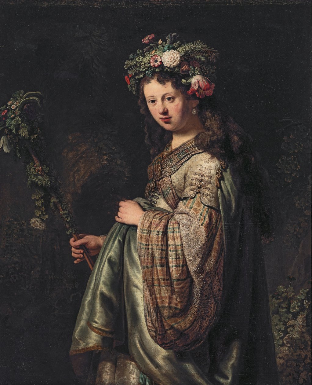 Saskia van Uylenburgh (1612-1642) Florana tekijältä Rembrandt van Rijn