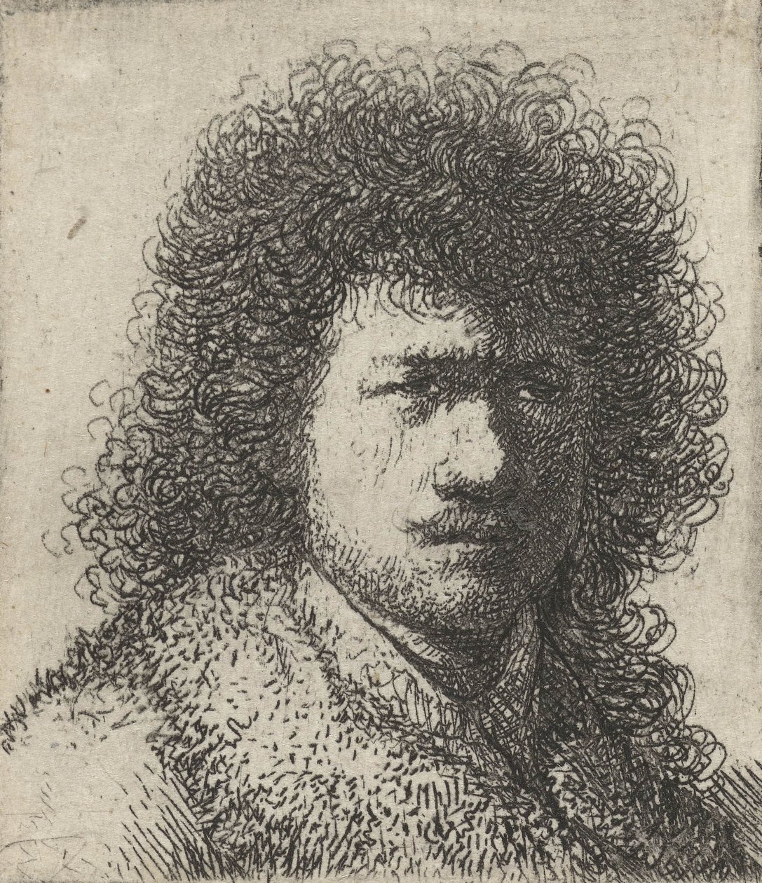Omakuva epäsiistit hiuksilla, 1628-31 tekijältä Rembrandt van Rijn
