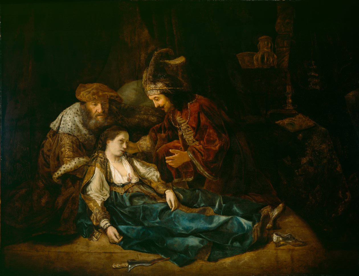 Lucretian kuolema, 1640-luvun puoliväli tekijältä Rembrandt van Rijn