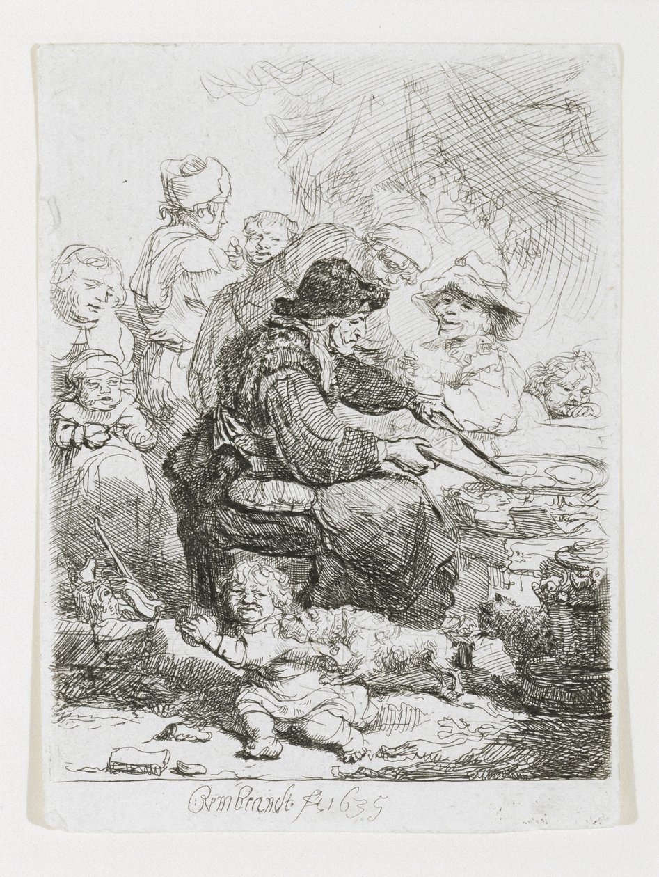 Pannukakkunainen, 1635 tekijältä Rembrandt van Rijn