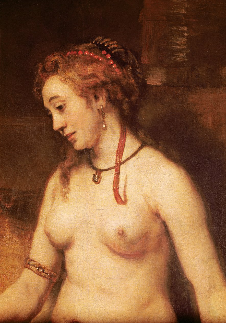 Bathsheba Bathing, 1654 (yksityiskohta 44593) tekijältä Rembrandt van Rijn