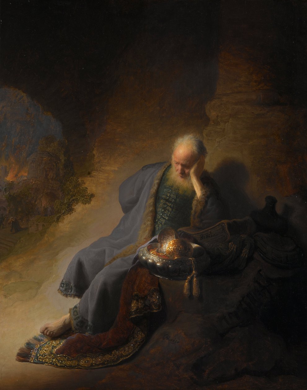 Jeremia suri Jerusalemin tuhoa tekijältä Rembrandt van Rijn